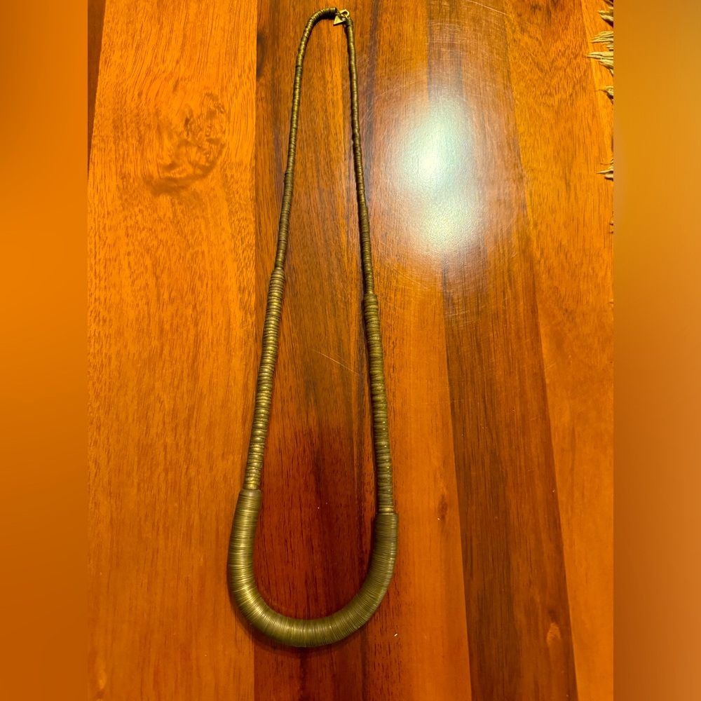 Serefina Heavy Brass Beaded Tribal-style Long Necklace